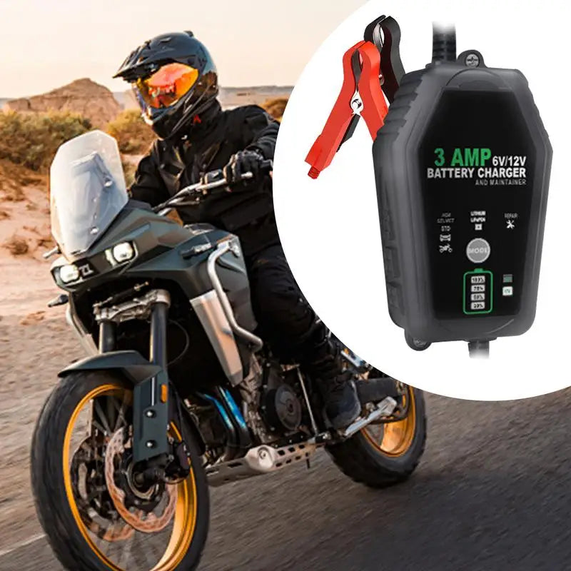 Car Battery Maintainer Car And Motorcycle 3A Battery Charger Trickle Charger Automotive Charger Button Control For Business