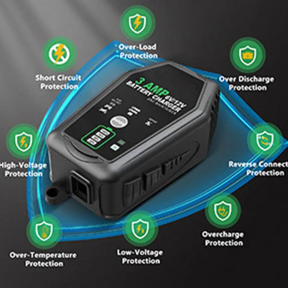Car Battery Maintainer Car And Motorcycle 3A Battery Charger Trickle Charger Automotive Charger Button Control For Business