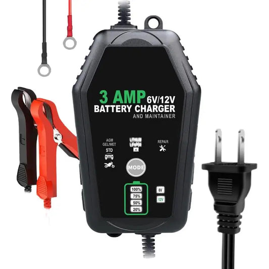 Car Battery Maintainer Car And Motorcycle 3A Battery Charger Trickle Charger Automotive Charger Button Control For Business