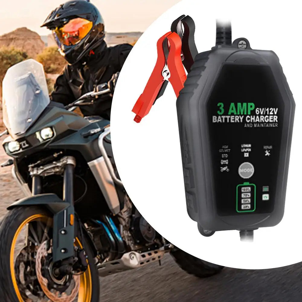 Car Battery Maintainer Car And Motorcycle 3A Battery Charger Trickle Charger Automotive Charger Button Control For Business