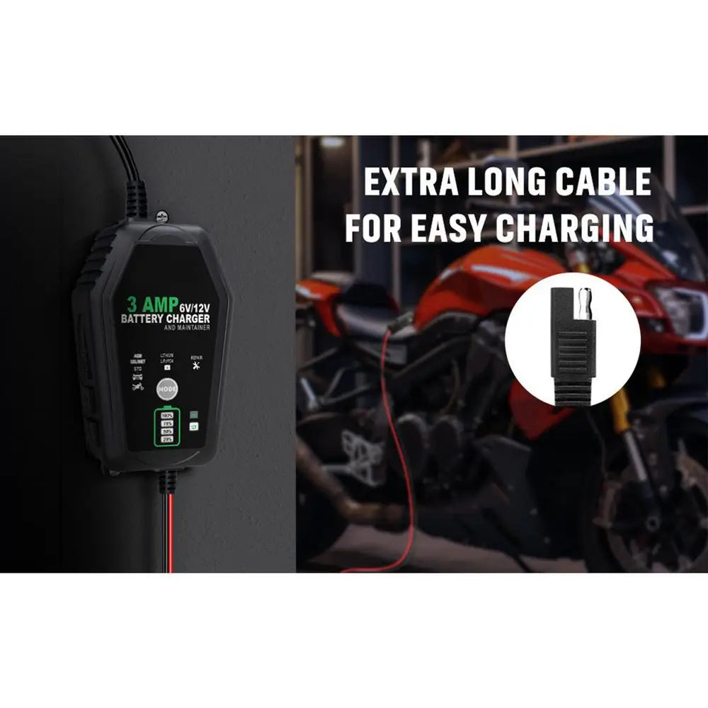 Car Battery Maintainer Car And Motorcycle 3A Battery Charger Trickle Charger Automotive Charger Button Control For Business