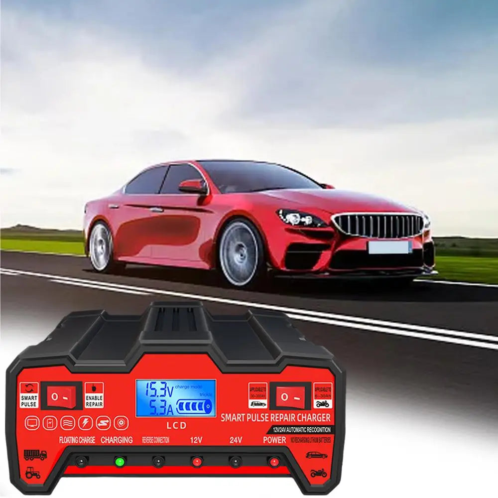 Battery Charger For Car LCD Display Auto Battery Charger Marine Battery Charger Heat-Resistant Boat Battery Charger Truck Batter