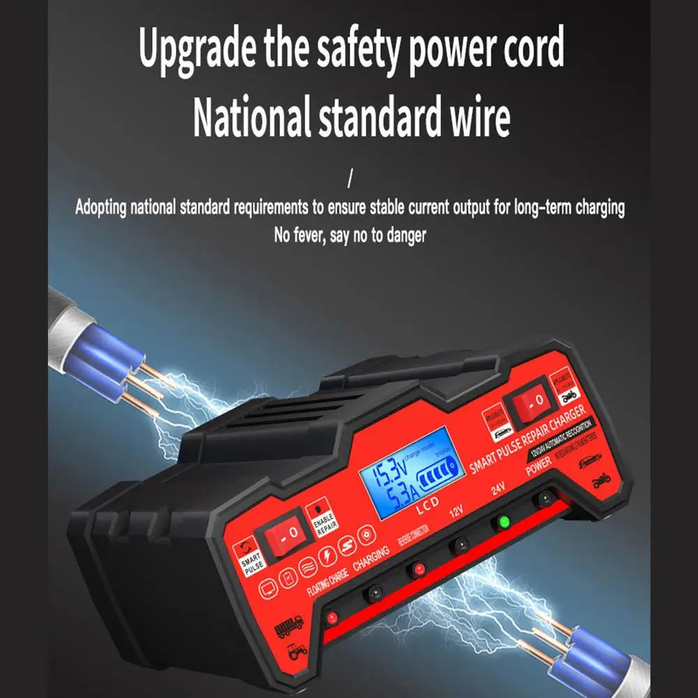 Battery Charger For Car LCD Display Auto Battery Charger Marine Battery Charger Heat-Resistant Boat Battery Charger Truck Batter