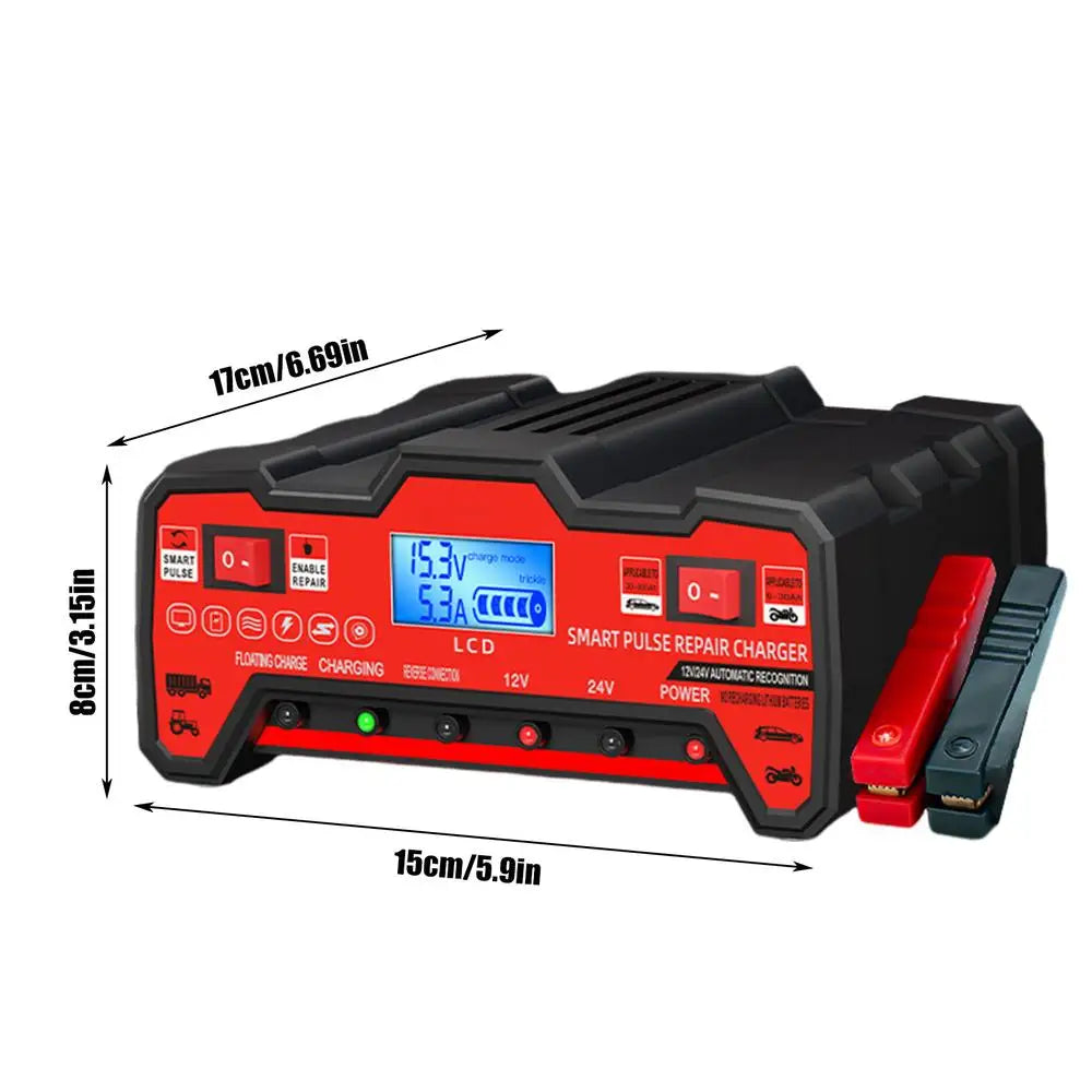 Battery Charger For Car LCD Display Auto Battery Charger Marine Battery Charger Heat-Resistant Boat Battery Charger Truck Batter