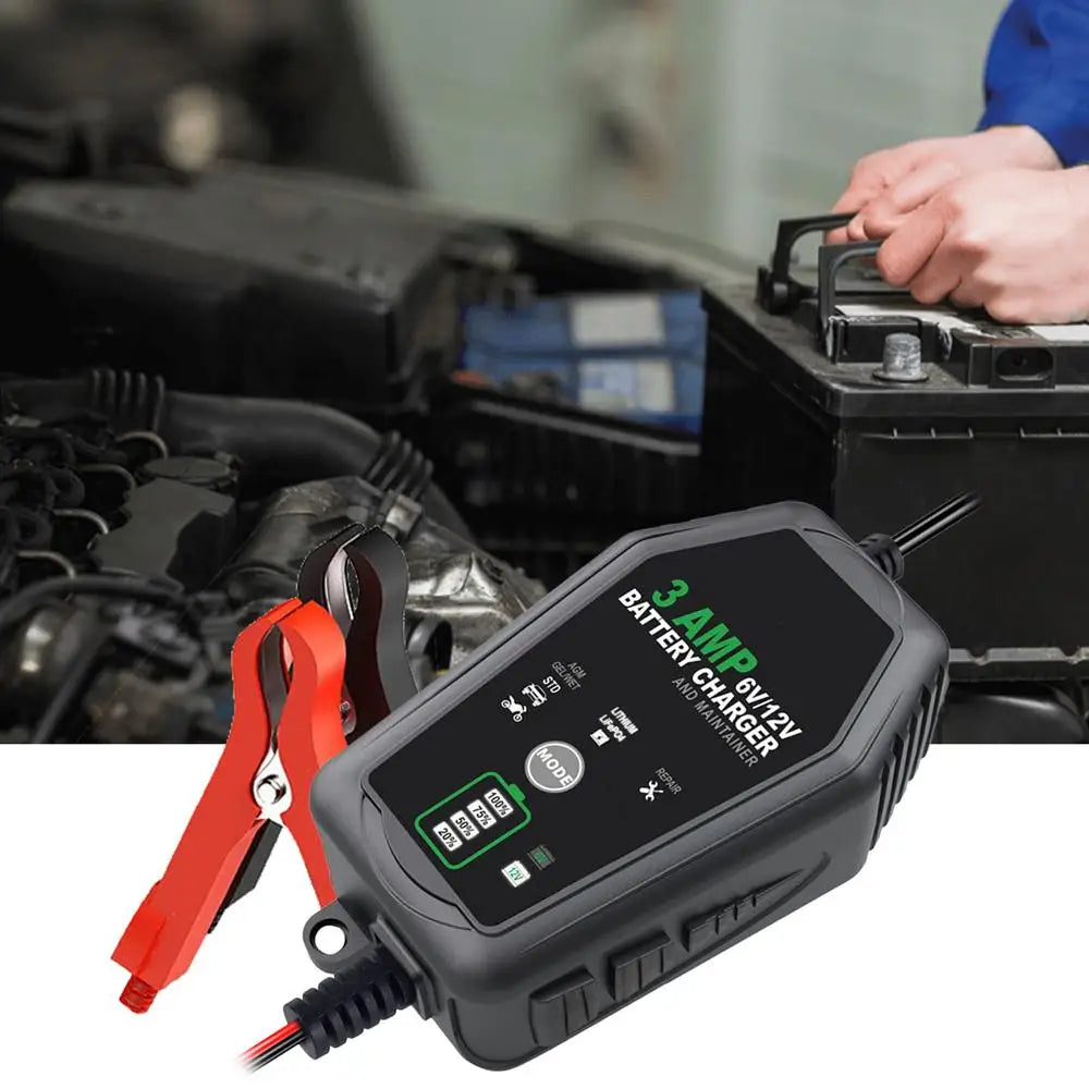 Car Battery Maintainer Car And Motorcycle 3A Battery Charger Trickle Charger Automotive Charger Button Control For Business