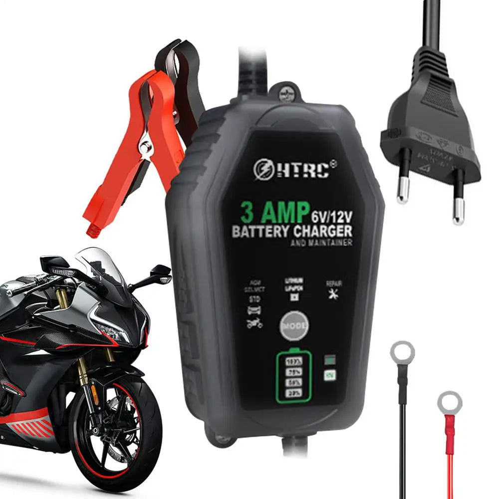 Car Battery Maintainer Car And Motorcycle 3A Battery Charger Trickle Charger Automotive Charger Button Control For Business