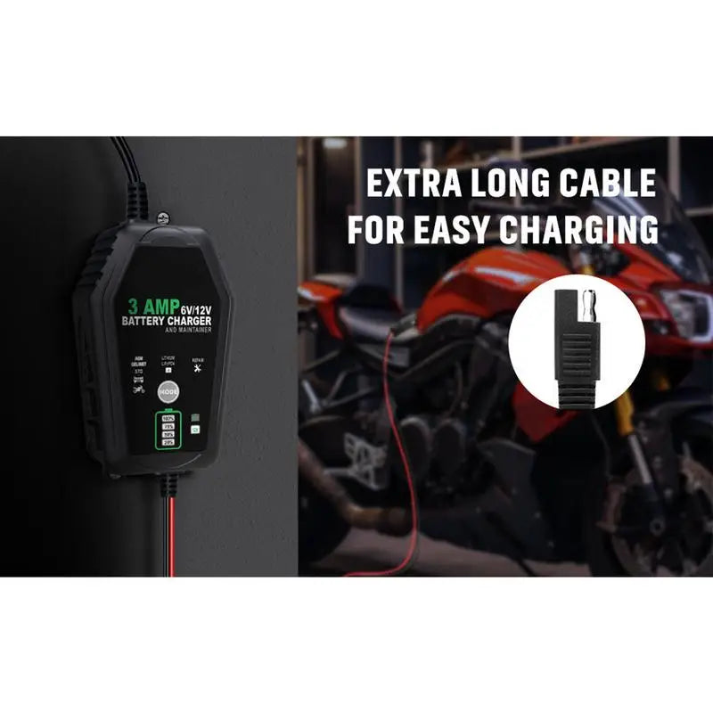 Car Battery Maintainer Car And Motorcycle 3A Battery Charger Trickle Charger Automotive Charger Button Control For Business