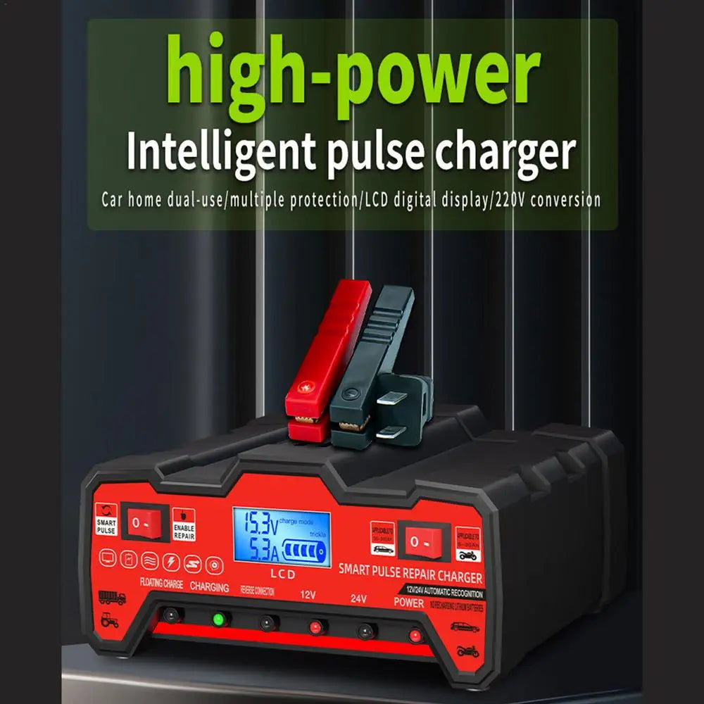 Battery Charger For Car LCD Display Auto Battery Charger Marine Battery Charger Heat-Resistant Boat Battery Charger Truck Batter